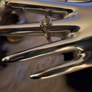 Sterling Silver with brilliant stone Ring (size 6)